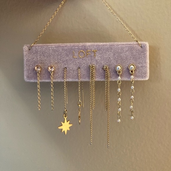 Gold and Pearl Earring Set by LOFT - Picture 4 of 5